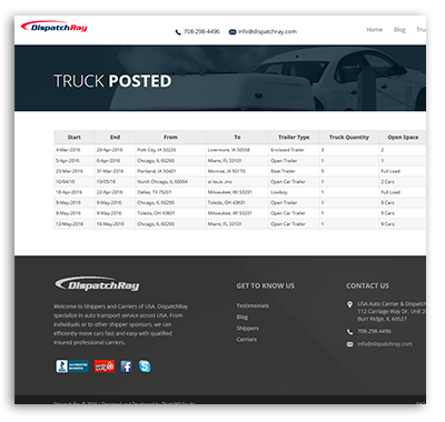 dispatch truck posted