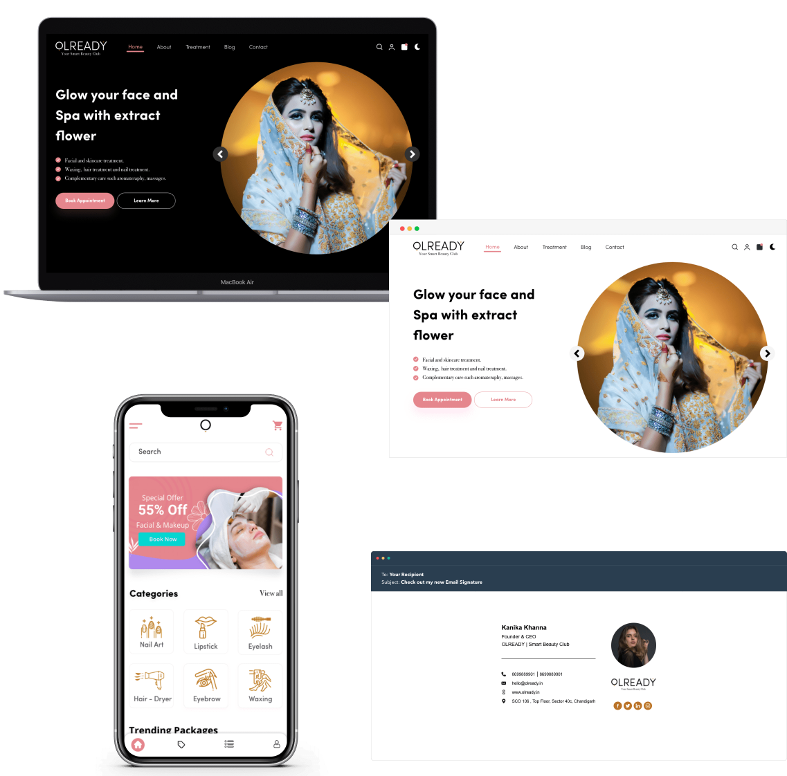 olready web/mobile app UI design